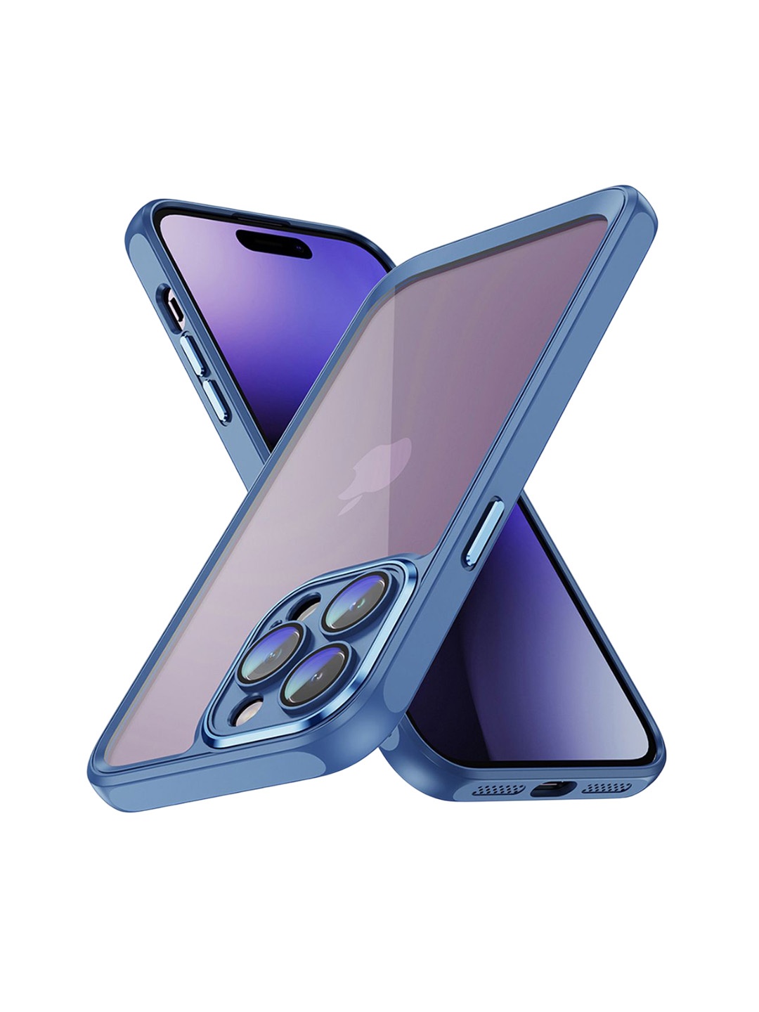 

QRIOH Solid Printed iPhone 15 Pro Max Back Case Mobile Accessories, Blue