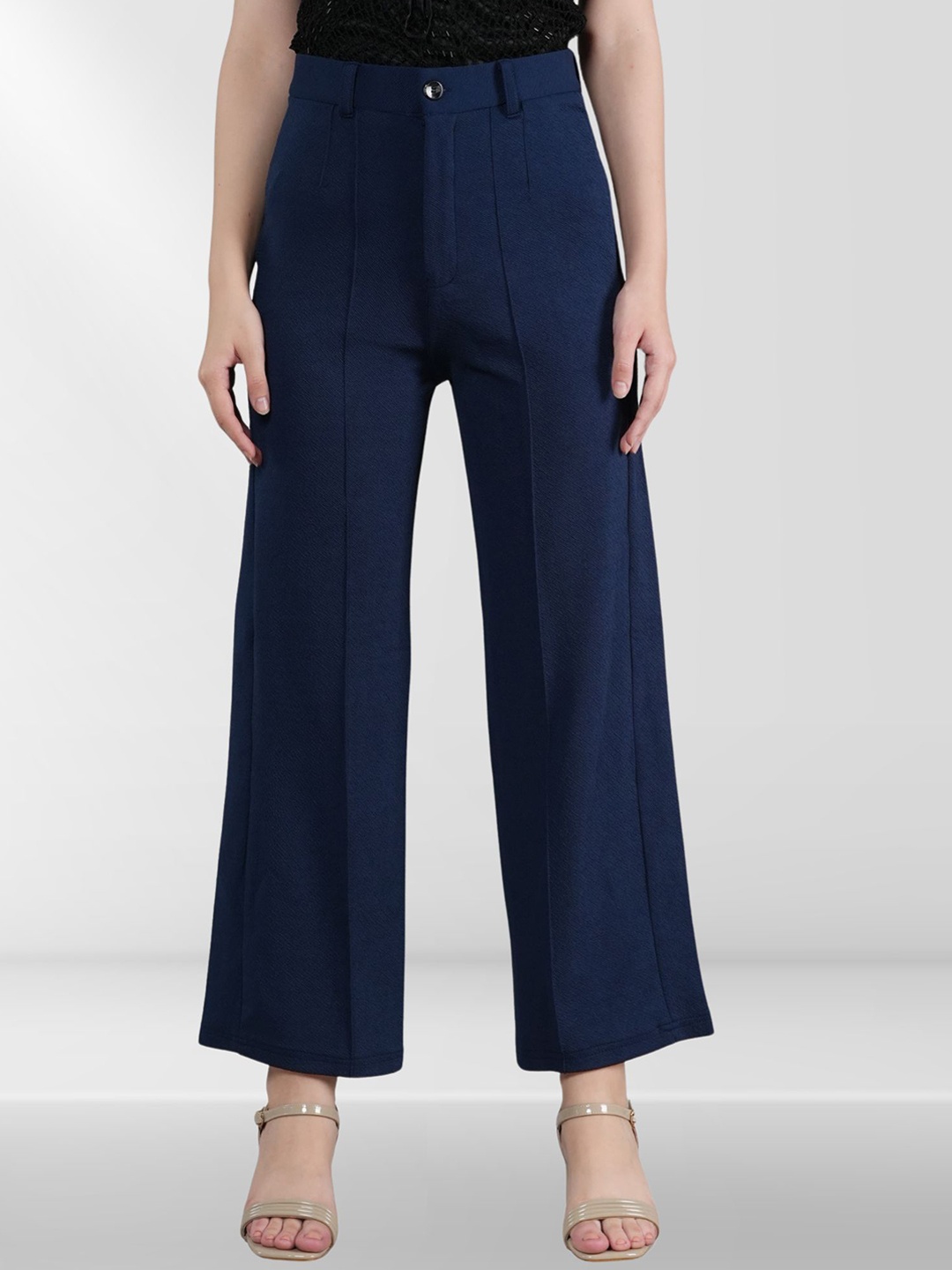 

Belfry Women Straight Fit High-Rise Trousers, Blue
