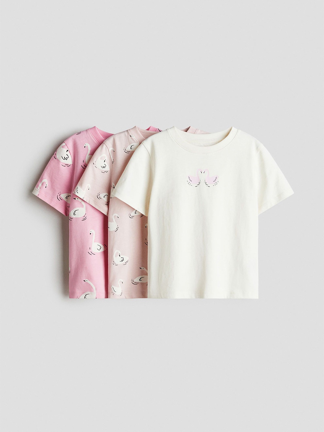 

H&M 3-Pack Printed Jersey Tops, Pink