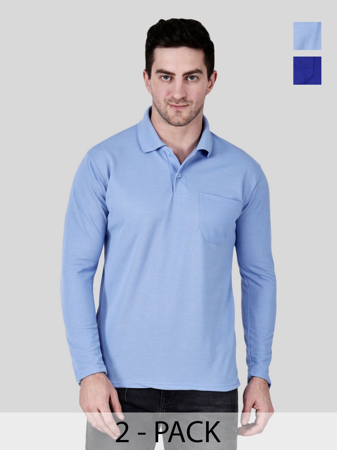 

SAIKSA FASHION Men 2 Polo Collar Pockets T-shirt, Multi