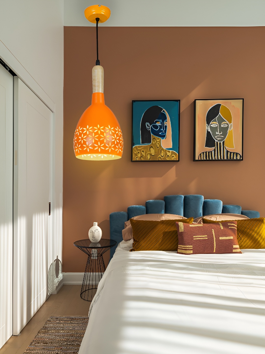 

GAUVIK Copper-Toned & Orange Printed Aluminium Ceiling Lamp