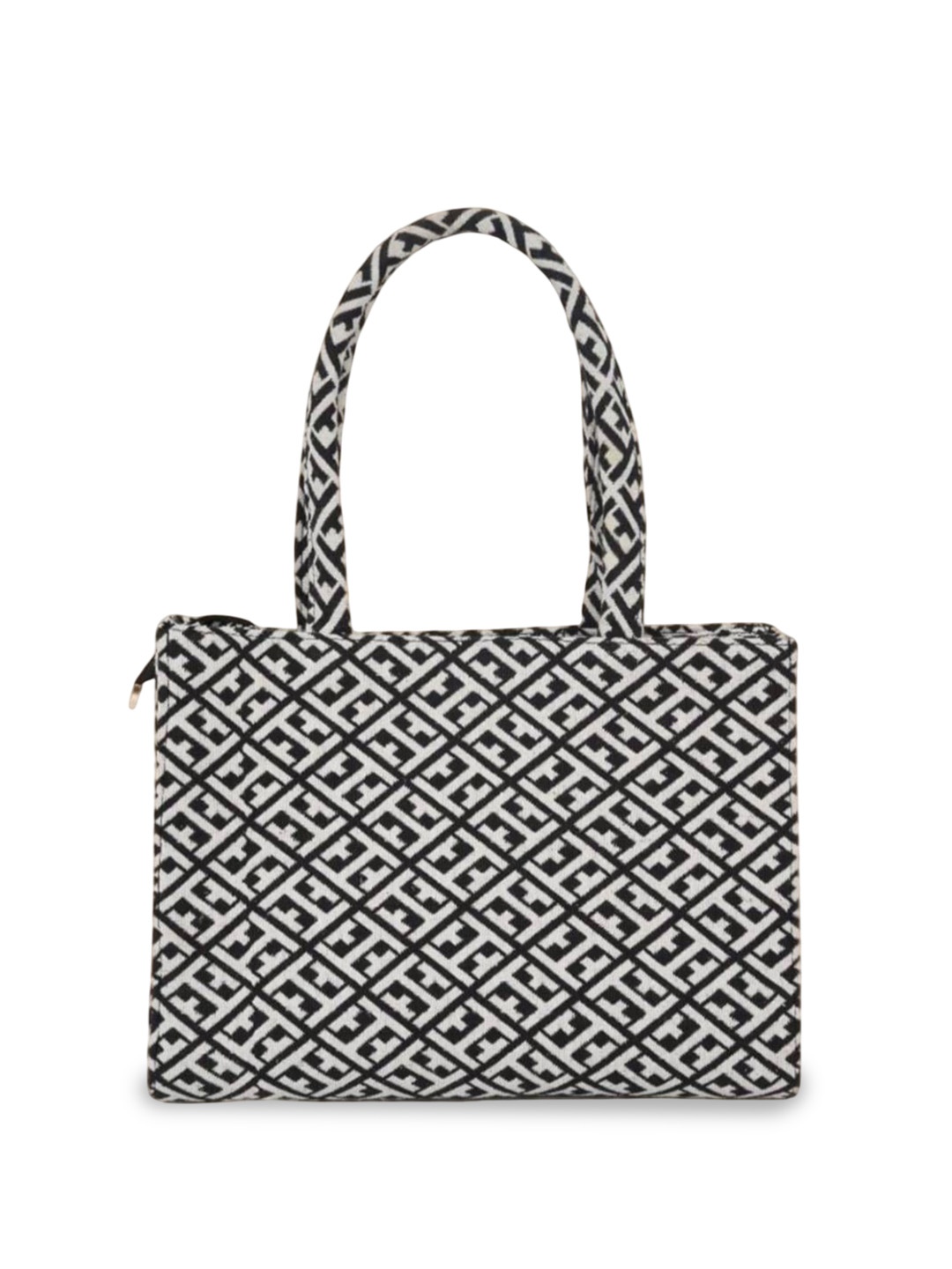 

Flamebird PU Structured Handheld Bag with Quilted, Black