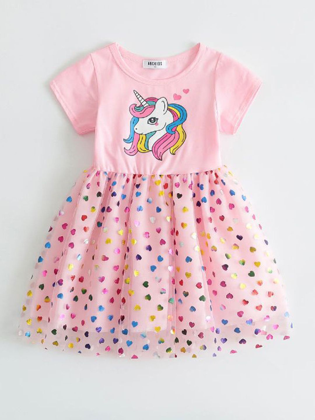 

YK Print Fit & Flare Dress, Pink
