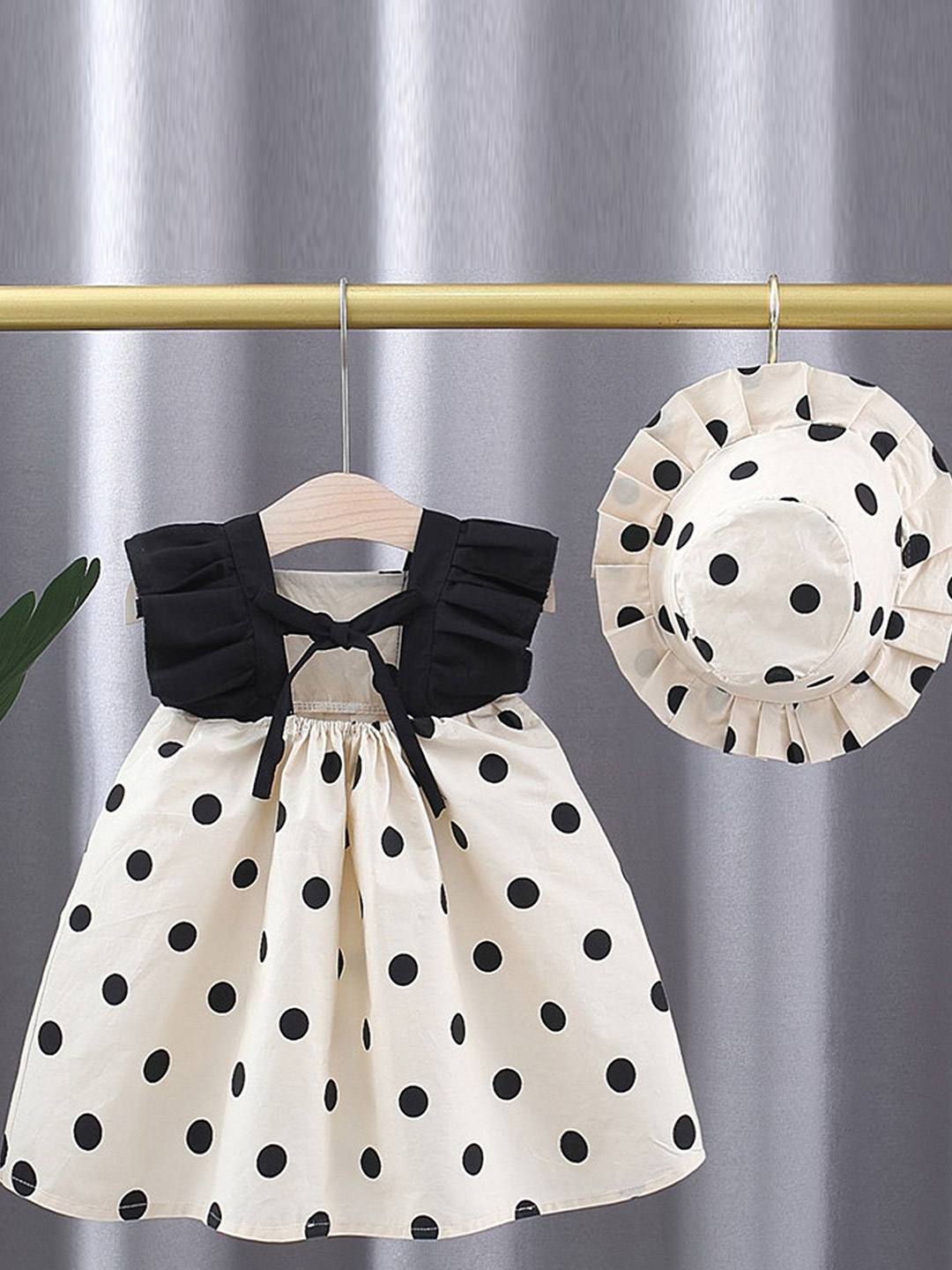 

LULU & SKY Polka Dot Print A-Line Dress, Black