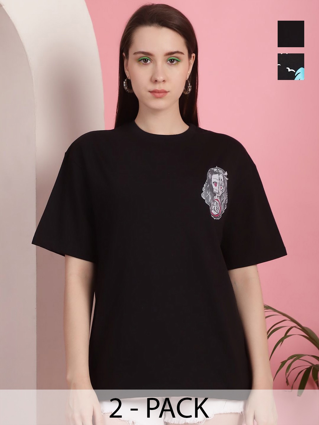 

Dreambe Women Printed Tropical T-shirt, Multi