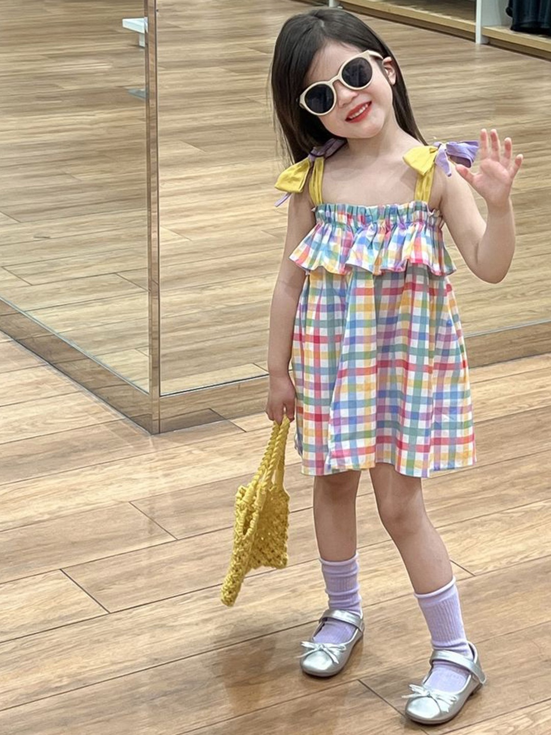 

LULU & SKY Checked A-Line Dress, Multi