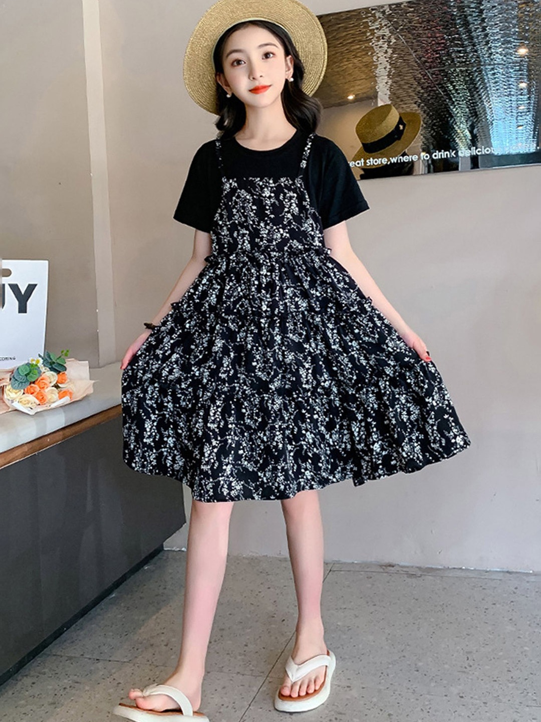 

LULU & SKY Print A-Line Dress, Black