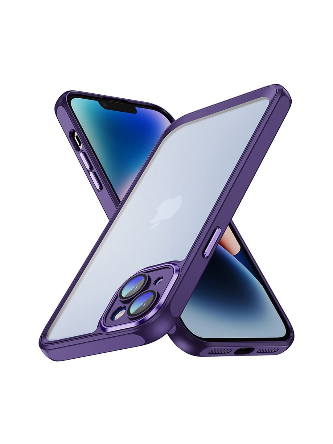 

QRIOH Solid Printed iPhone 14 Back Case Mobile Accessories, Purple