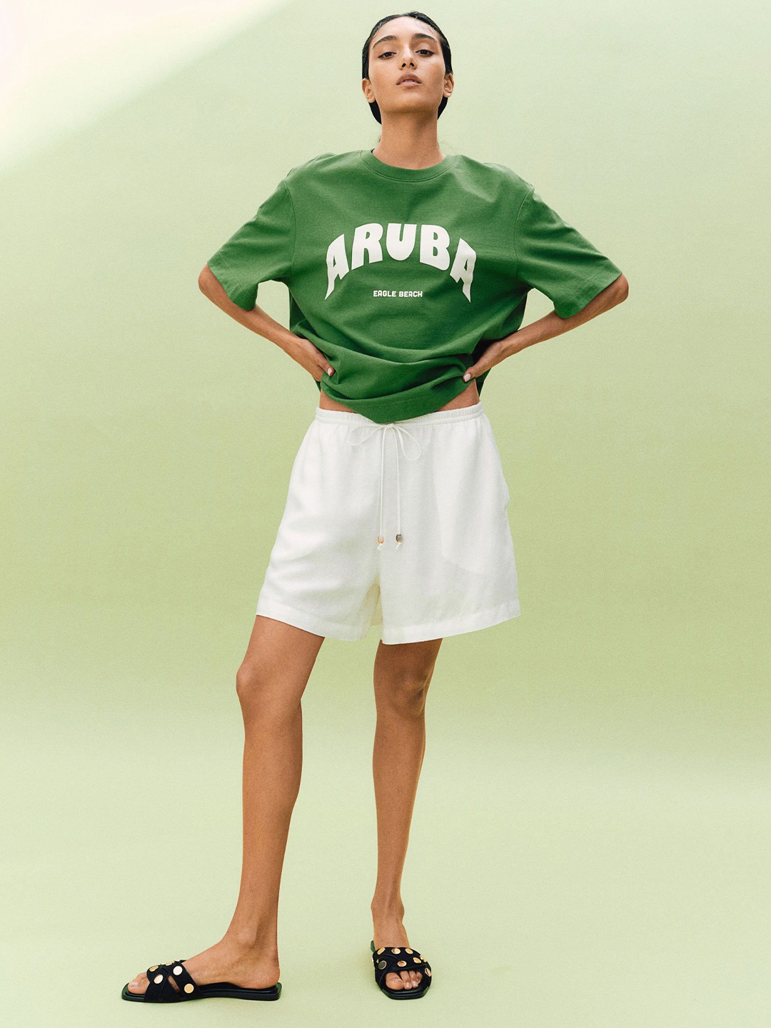 

H&M Print-Motif T-Shirt, Green