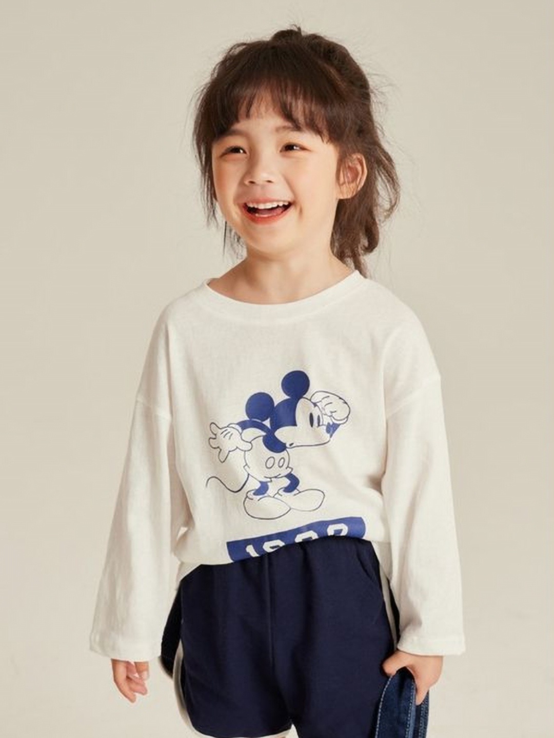 

LULU & SKY Girls Dyed Organic Cotton Raw Edge T-shirt, White