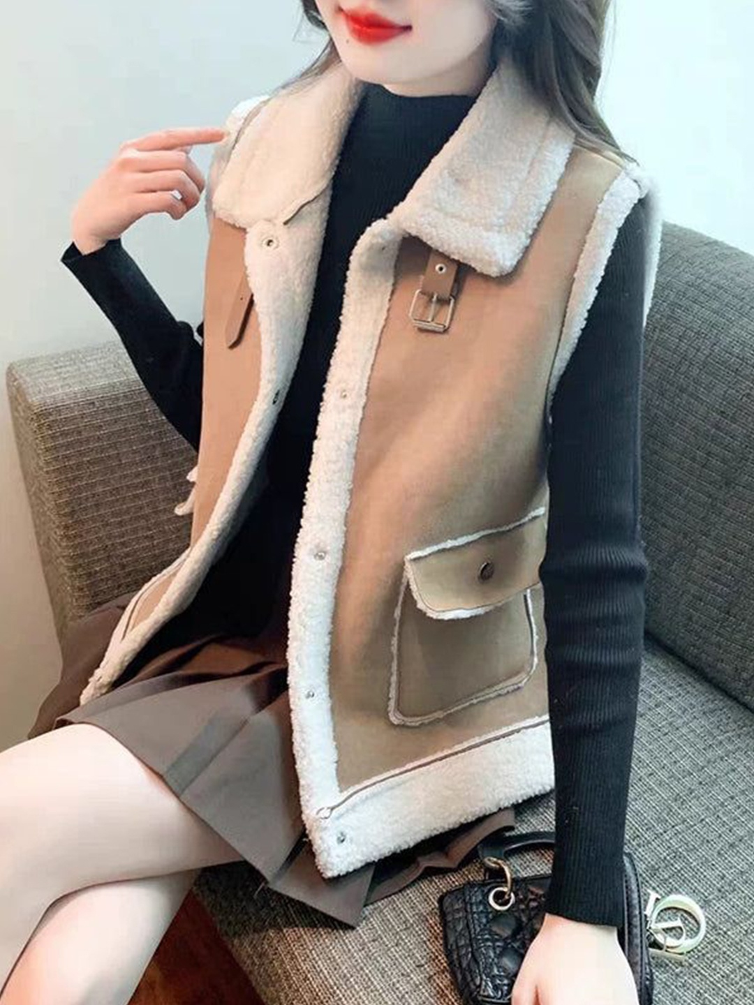 

PANKH Front Open Jacket, Beige