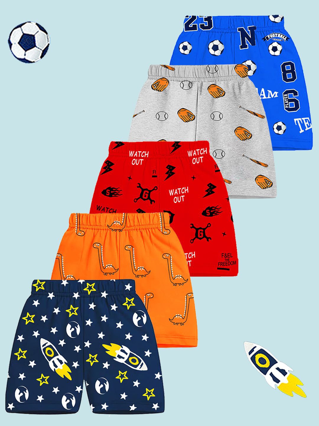 

KUCHIPOO Boys Printed Shorts, Red