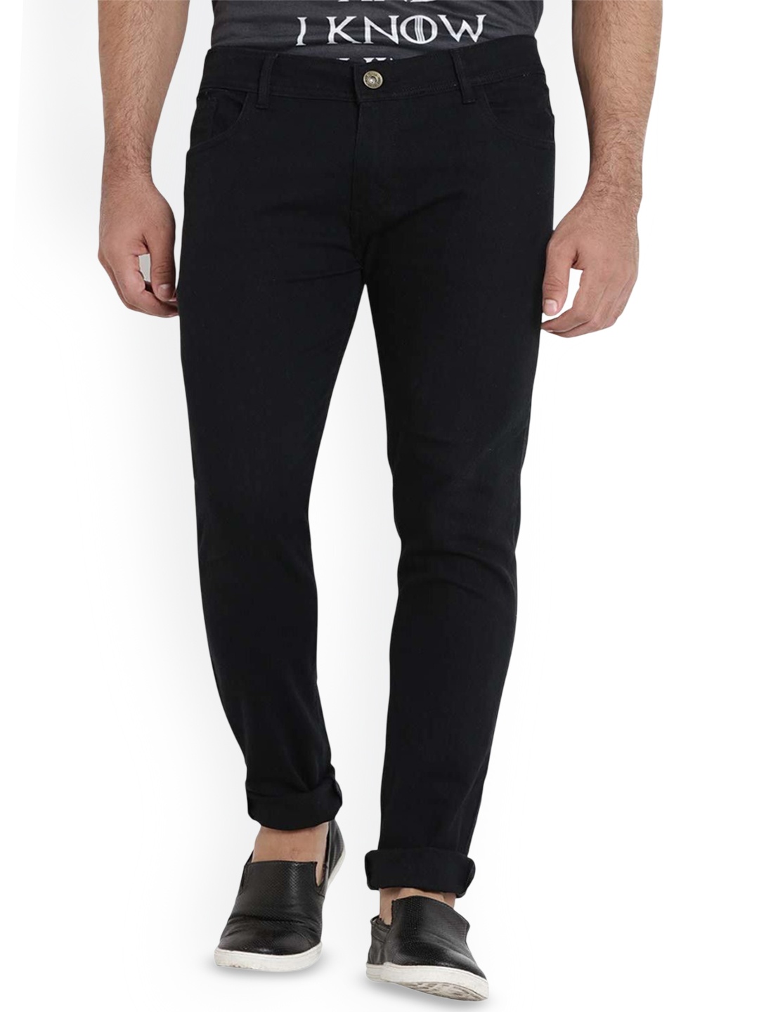 

COMFITS Men Classic Slash Knee Jeans, Black