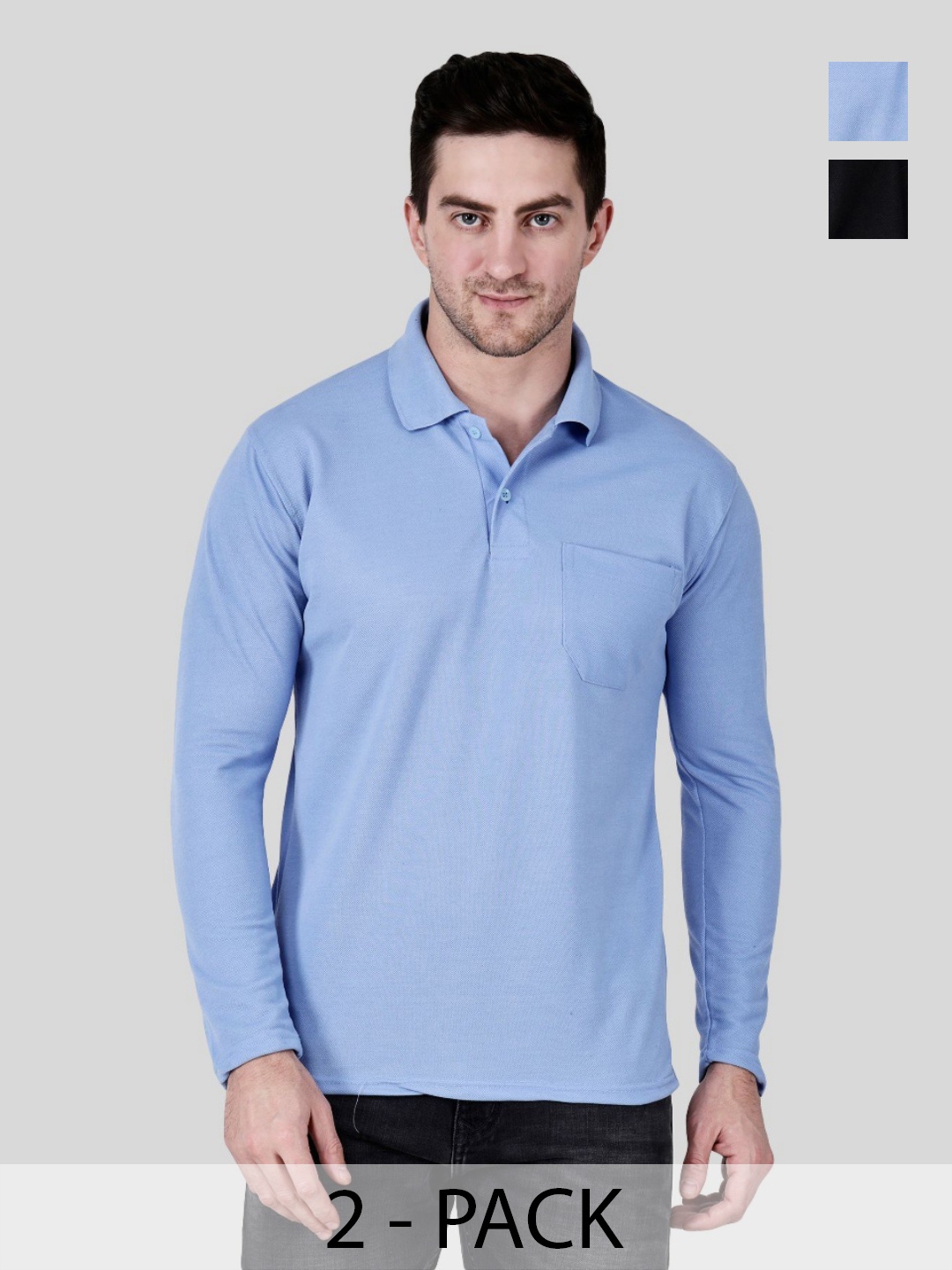 

SAIKSA FASHION Men 2 Polo Collar Pockets T-shirt, Multi