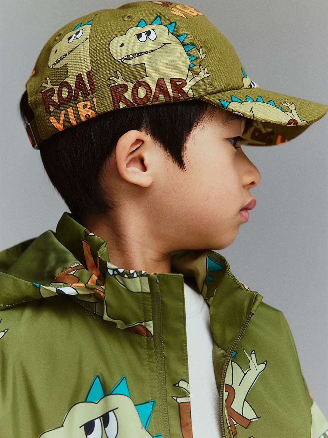 

H&M Printed Canvas Cap, Green