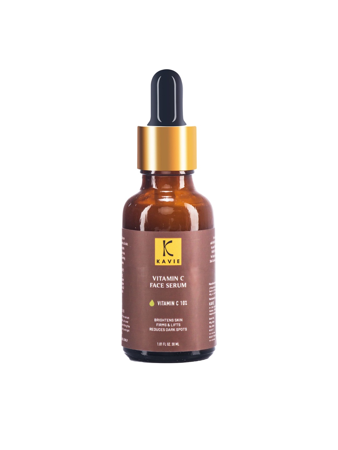 

KAVIE Hyaluronic Acid Vitamin C 10% Dark Spots & Skin Brightening Face Serum - 30 ml, Brown