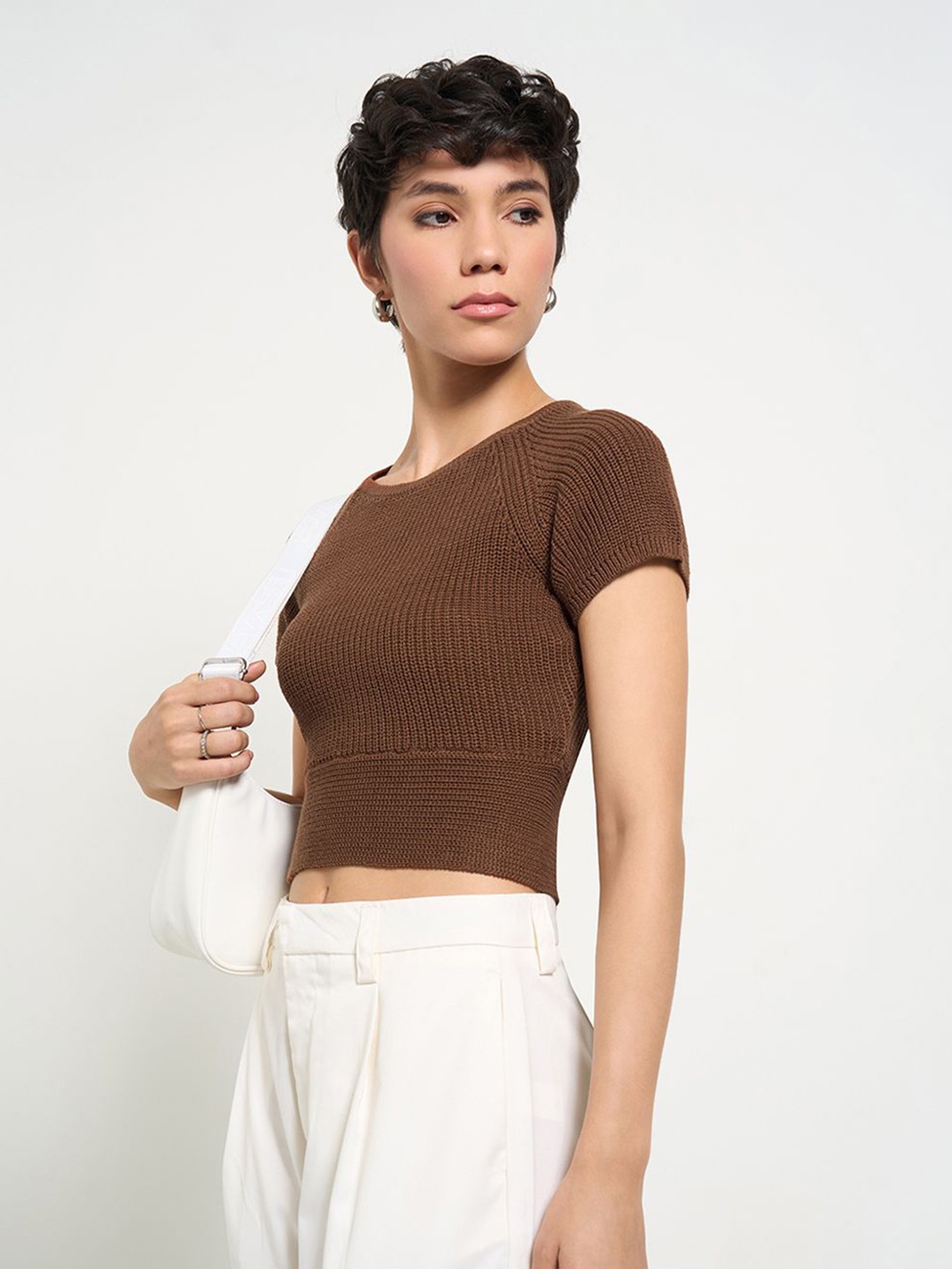 

People Cotton short Top, Rust