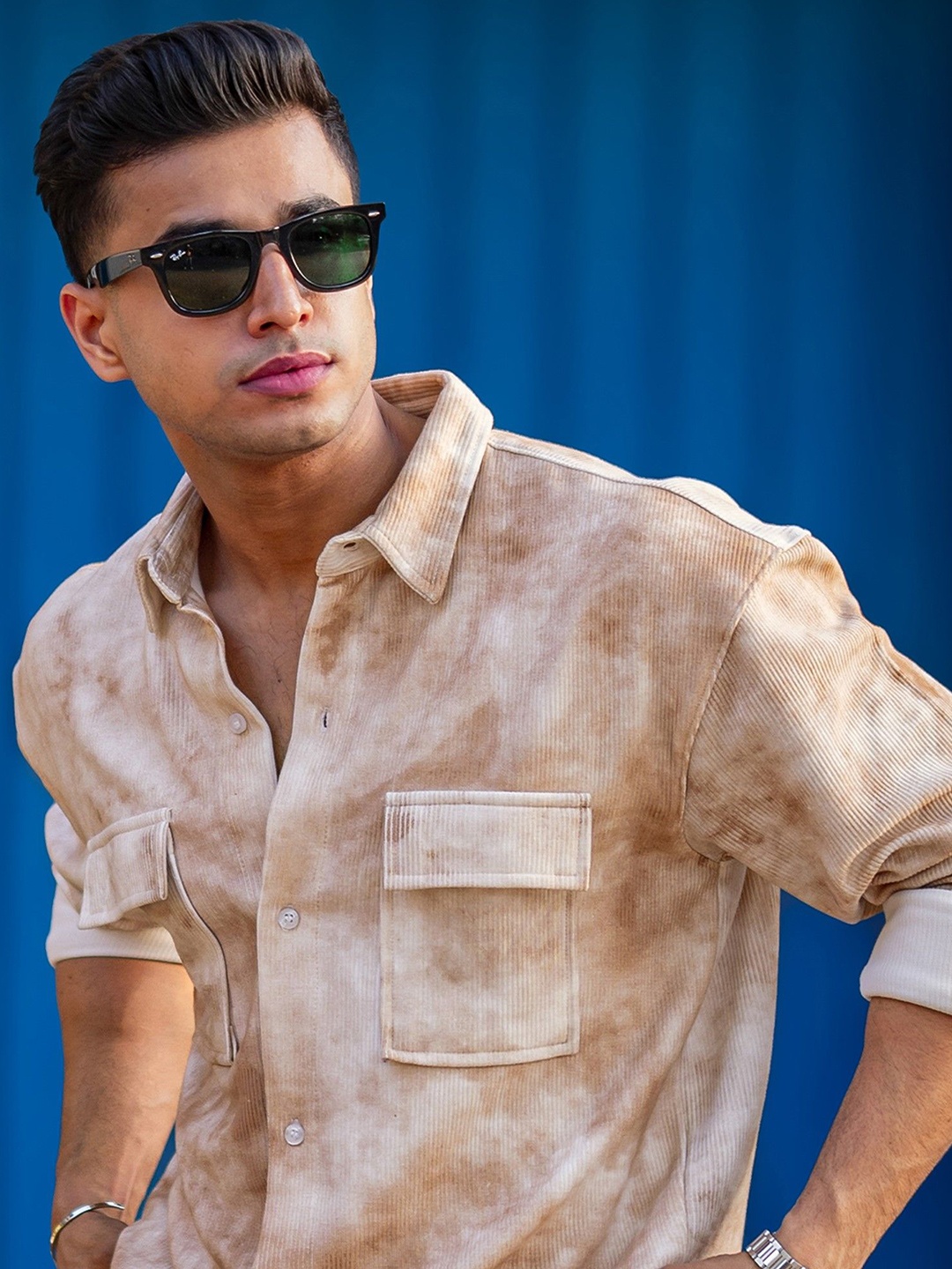 

Maniac Men Comfort Opaque Printed Casual Shirt, Brown