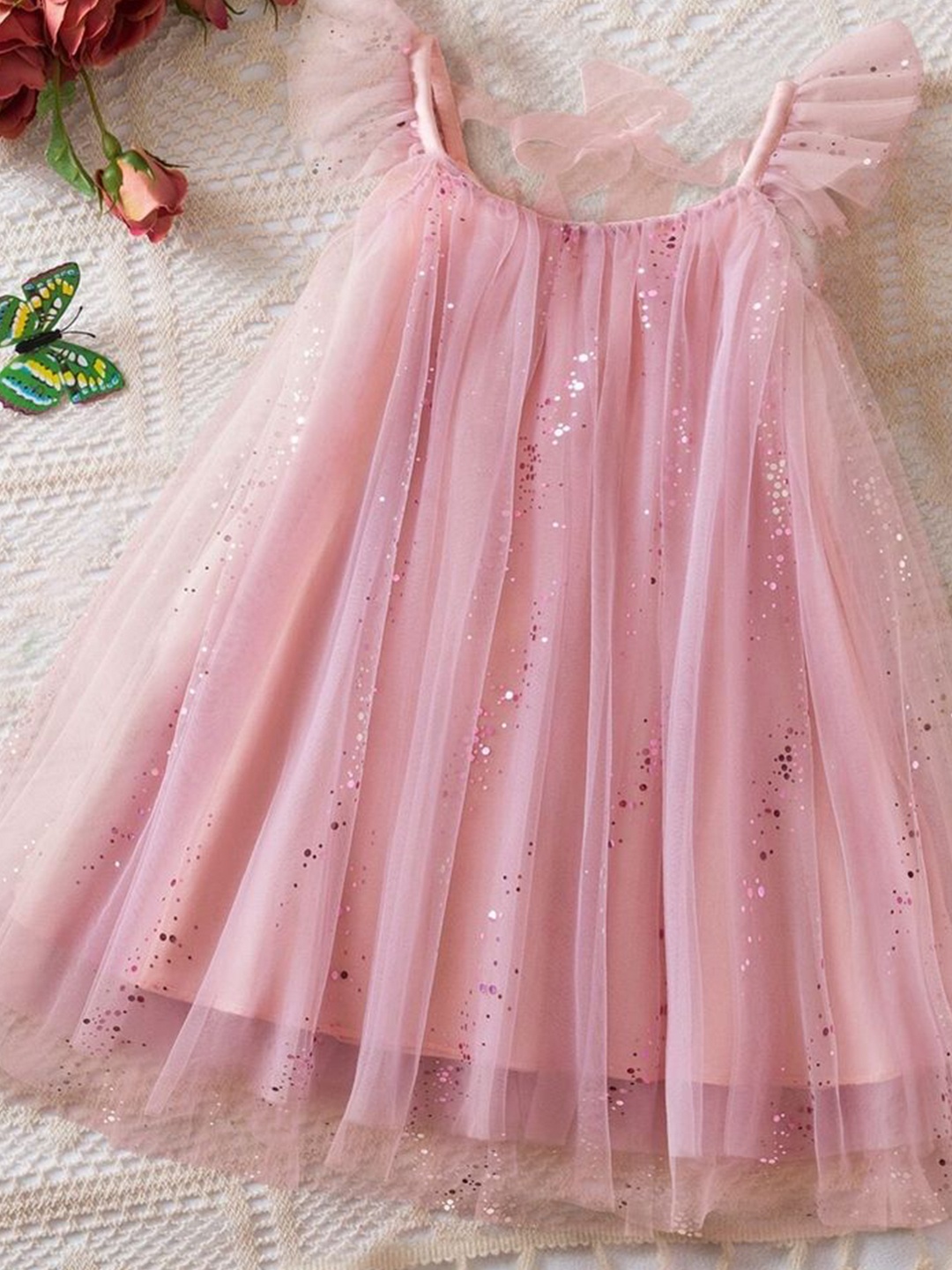 

LULU & SKY Embellished Fit & Flare Dress, Pink