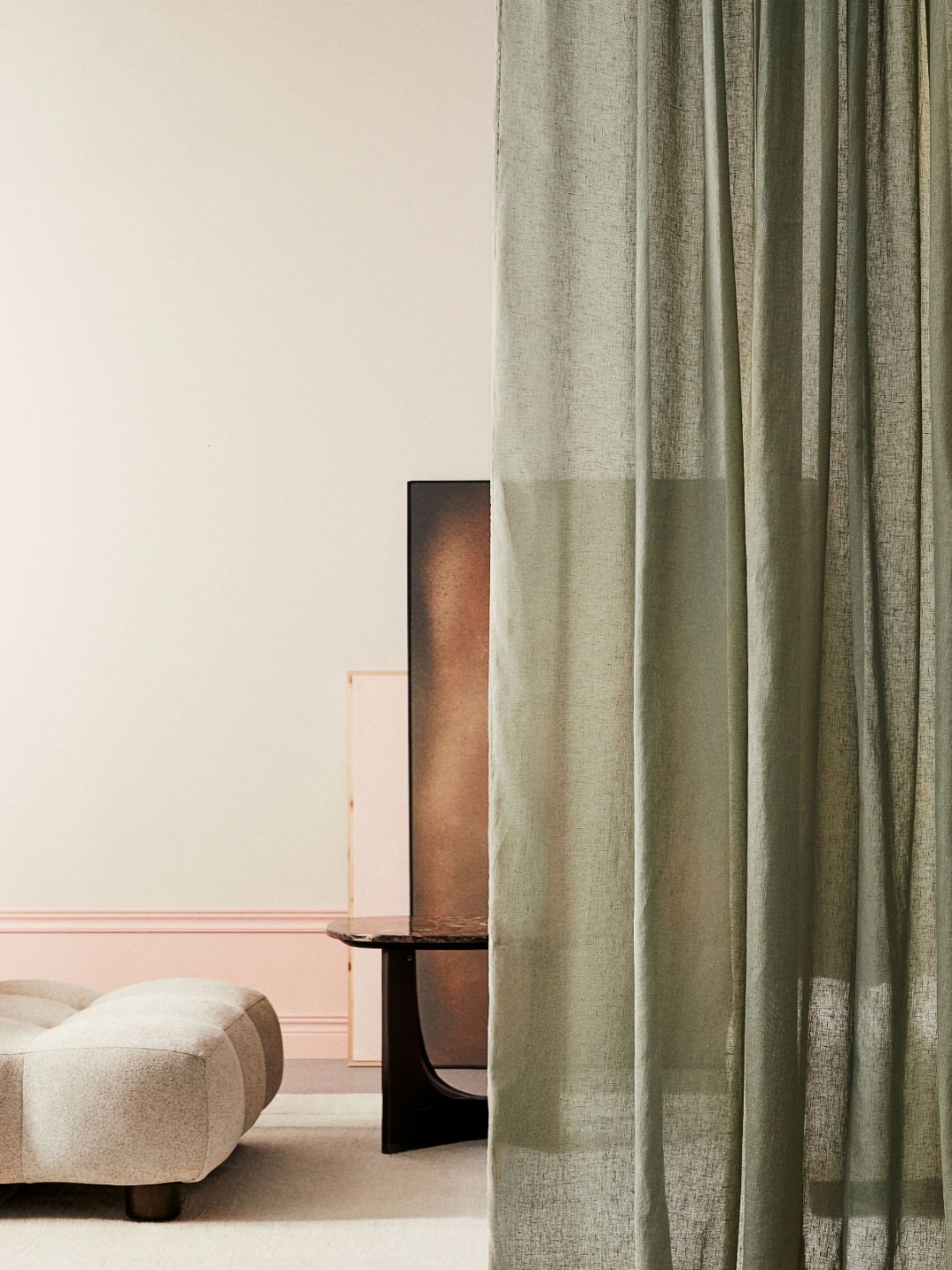 

H&M 1-Pack Long & Wide Linen-Blend Curtain Length, Green