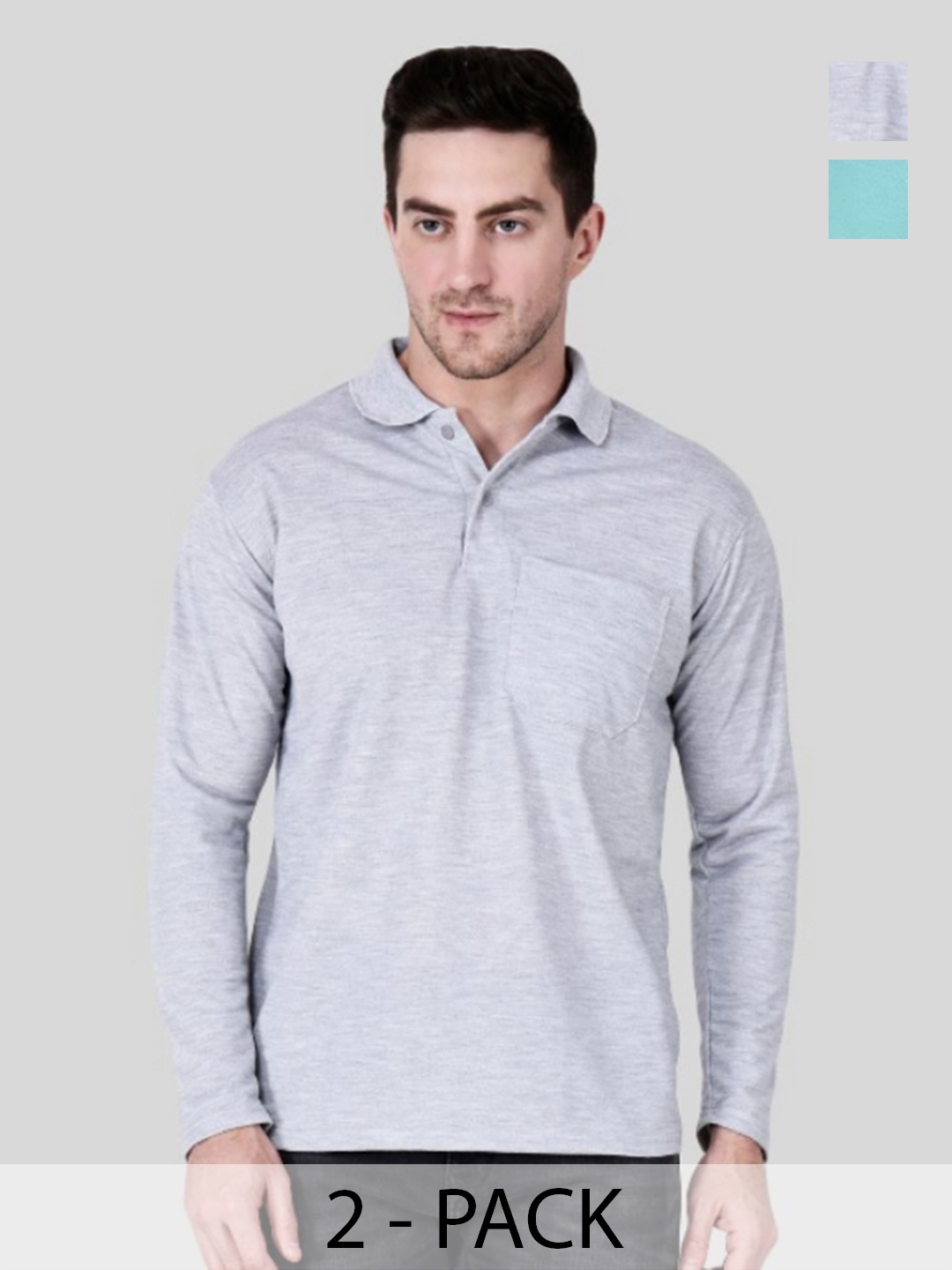 

SAIKSA FASHION Men 2 Polo Collar Applique T-shirt, Multi