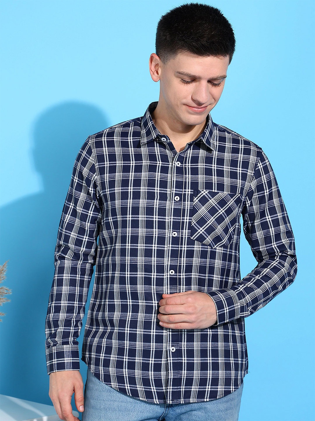 

Moda Rapido Men Classic Tartan Checks Opaque Checked Casual Shirt, Multi