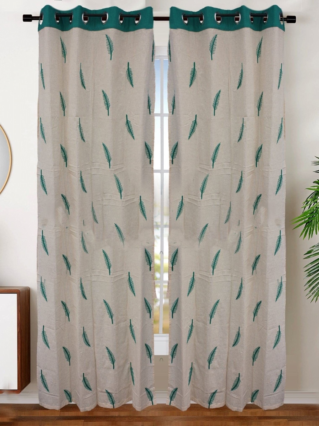 

Dekor World Yellow Set of 2 Embroidered Window Curtain