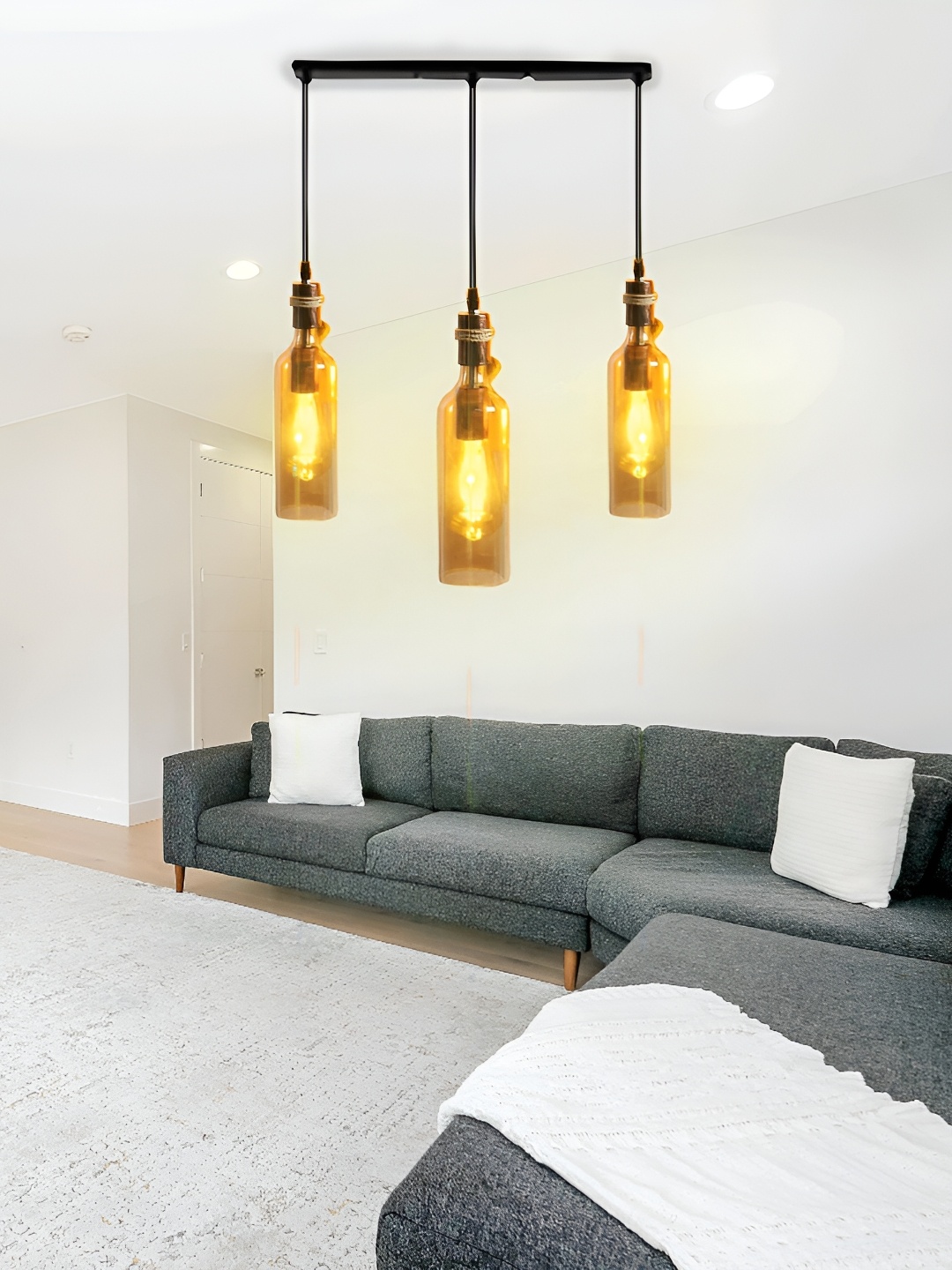 

GAUVIK Black Glass Ceiling Lamp