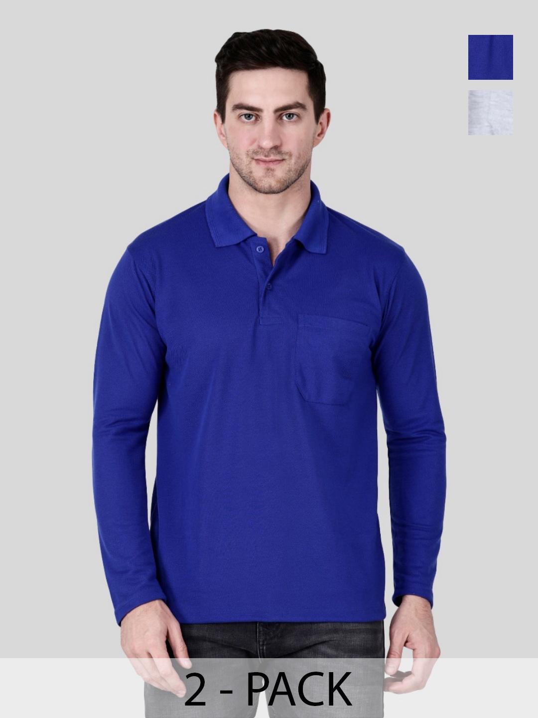 

SAIKSA FASHION Men 2 Polo Collar Pockets T-shirt, Multi
