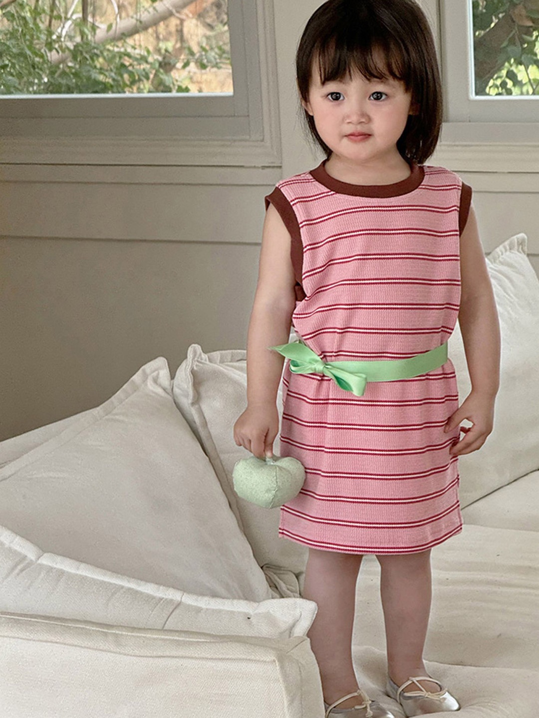 

LULU & SKY Striped T-shirt Dress, Pink