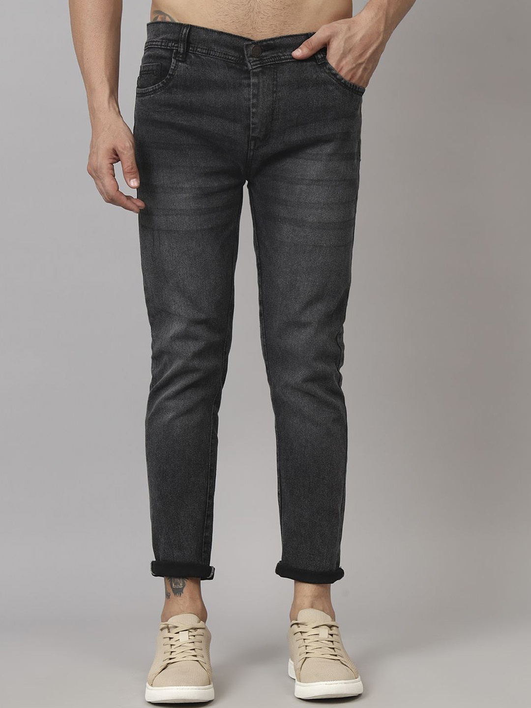 

LINARIA Men Classic Slim Fit Light Fade Jeans, Grey