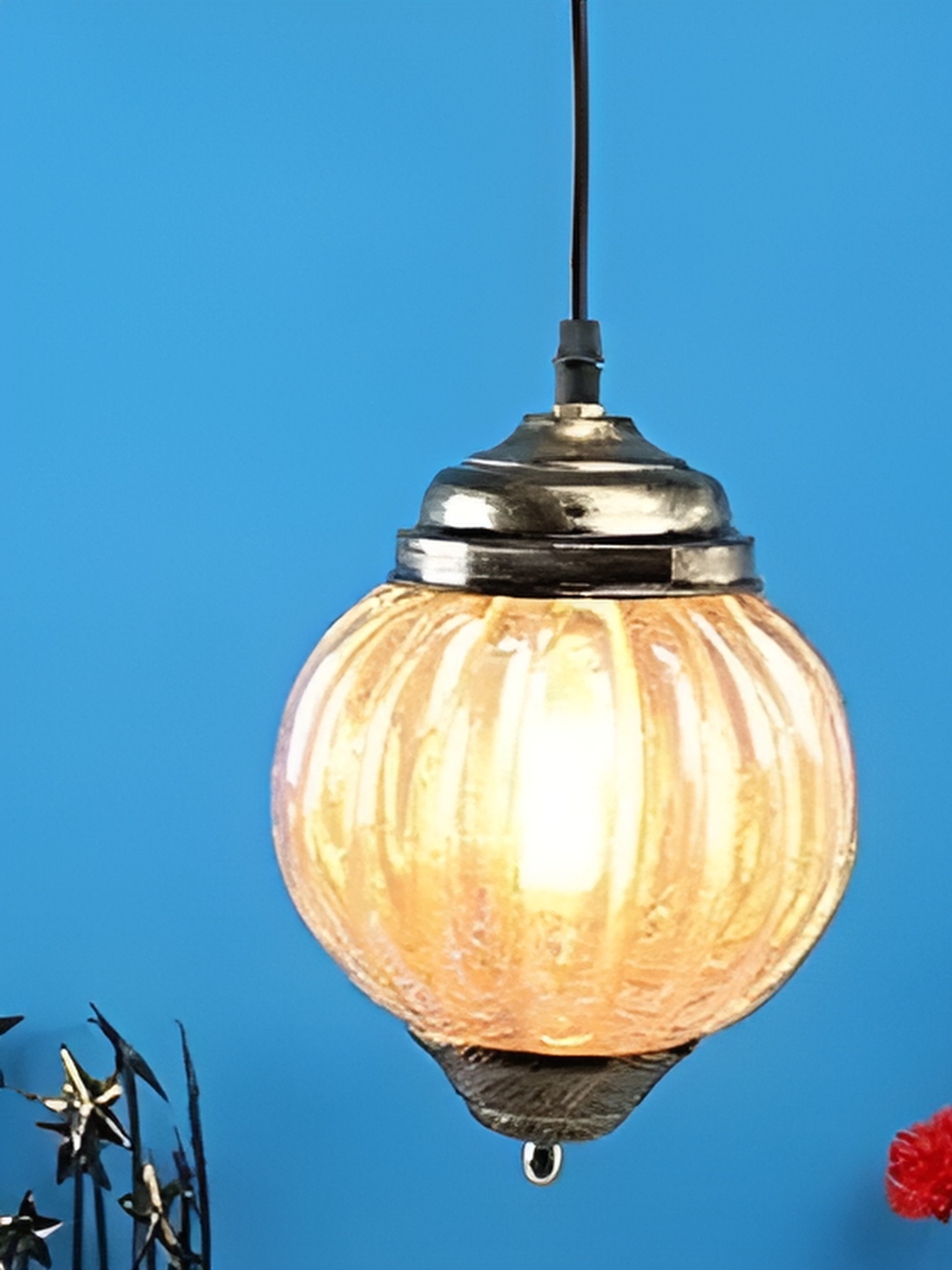 

GAUVIK Gold-Toned Glass Ceiling Lamp