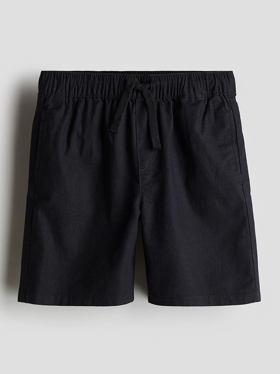 

H&M Linen-Blend Shorts, Black