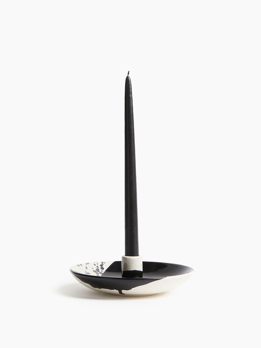 

H&M Patterned Stoneware Candle Holder, Black