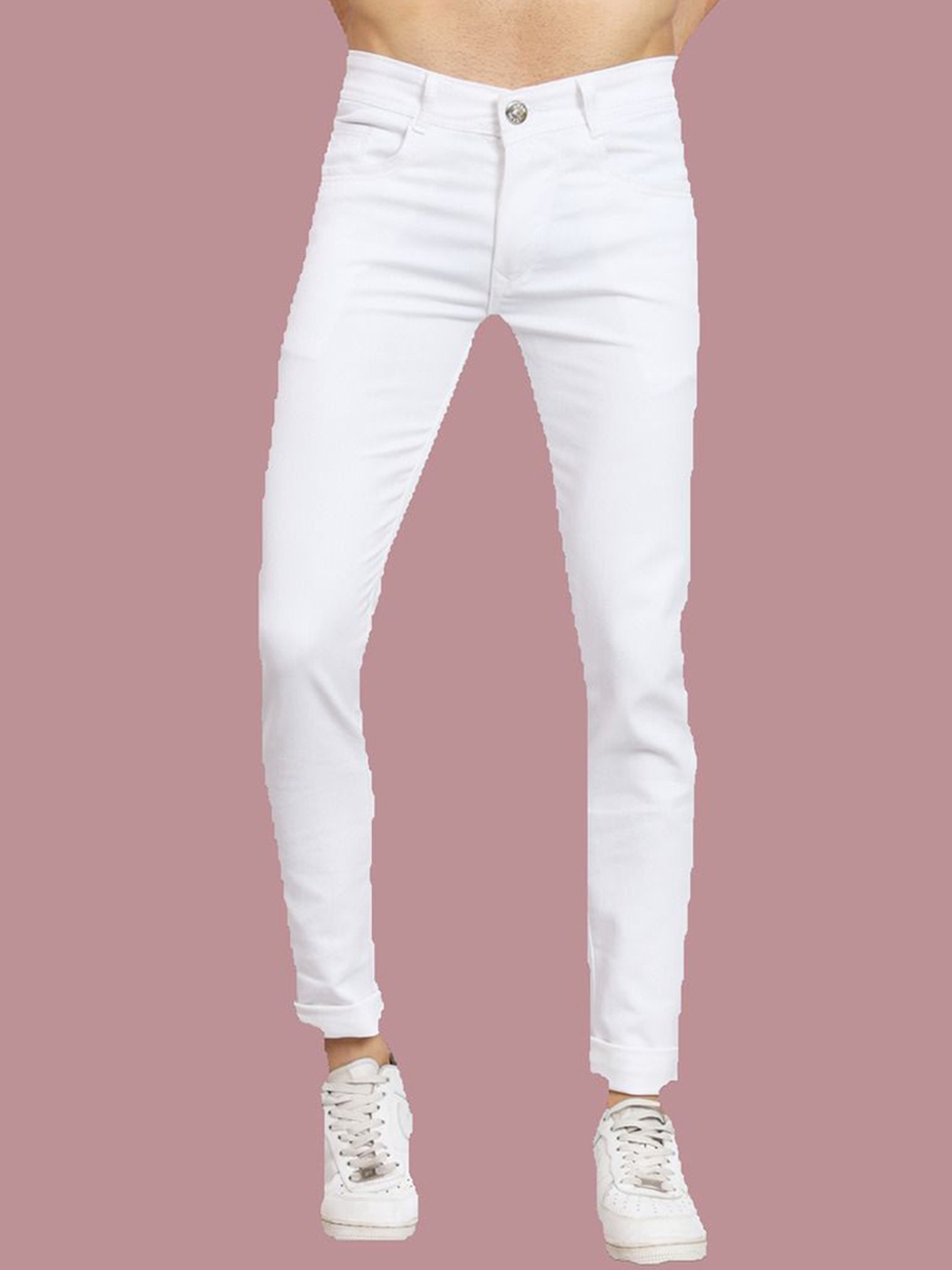 

COMFITS Men Classic Highly Distressed Stretchable Jeans, White