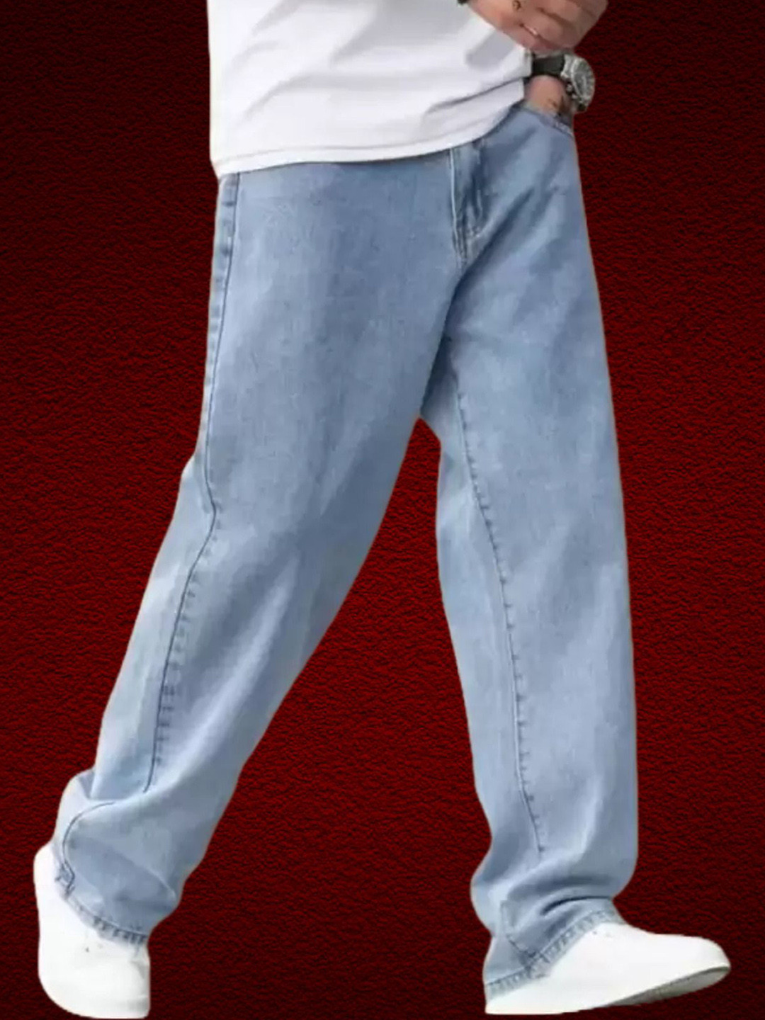

COMFITS Men Classic Low Distress Stretchable Jeans, Blue