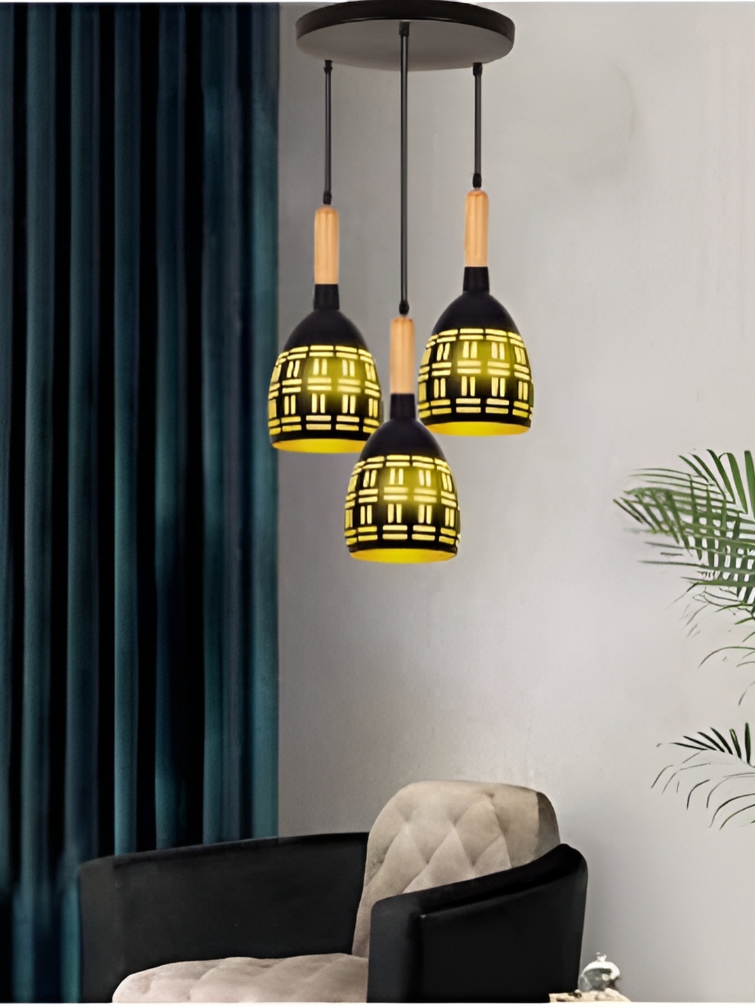 

GAUVIK Black Printed Aluminium Ceiling Lamp