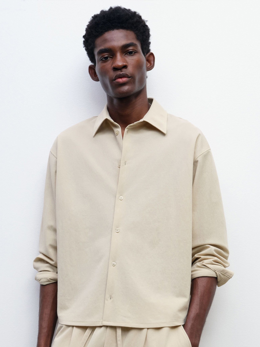 

H&M Loose Fit Shirt, Beige