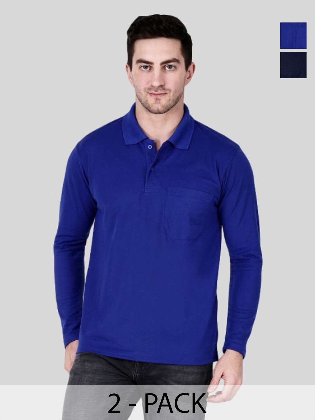 

SAIKSA FASHION Men 2 Polo Collar Pockets T-shirt, Multi