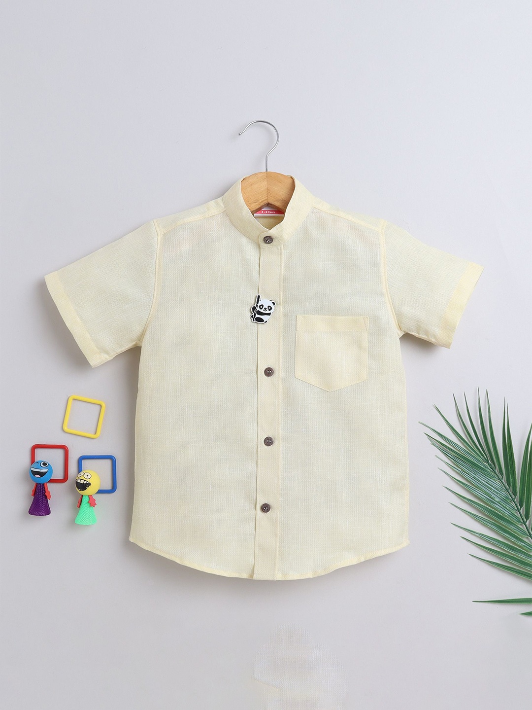 

BAATCHEET Boys Opaque Party Shirt, Yellow