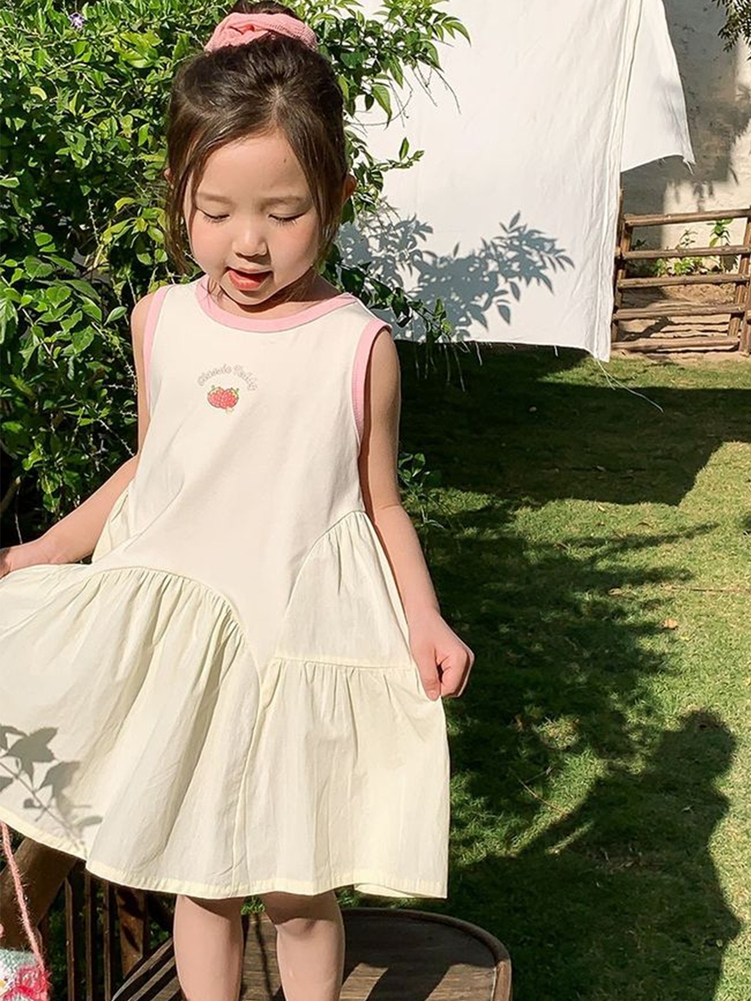 

LULU & SKY Drop-Waist Dress, White