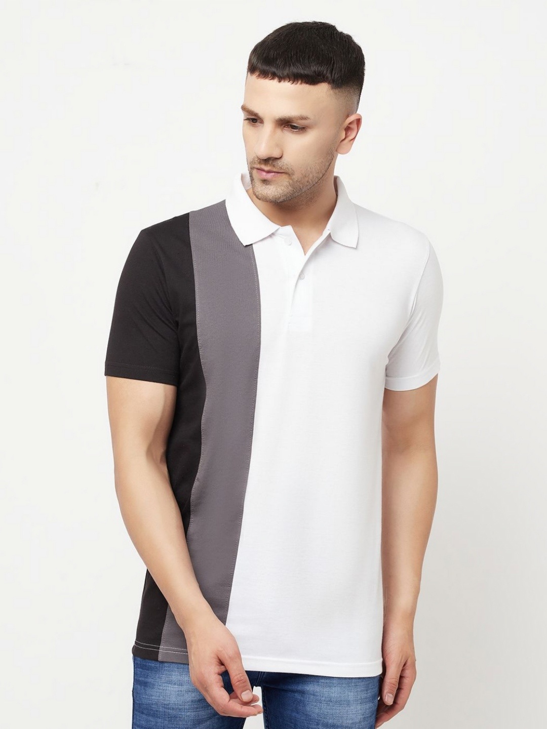 

TAZO Men Colourblocked Polo Collar Pockets T-shirt, Multi