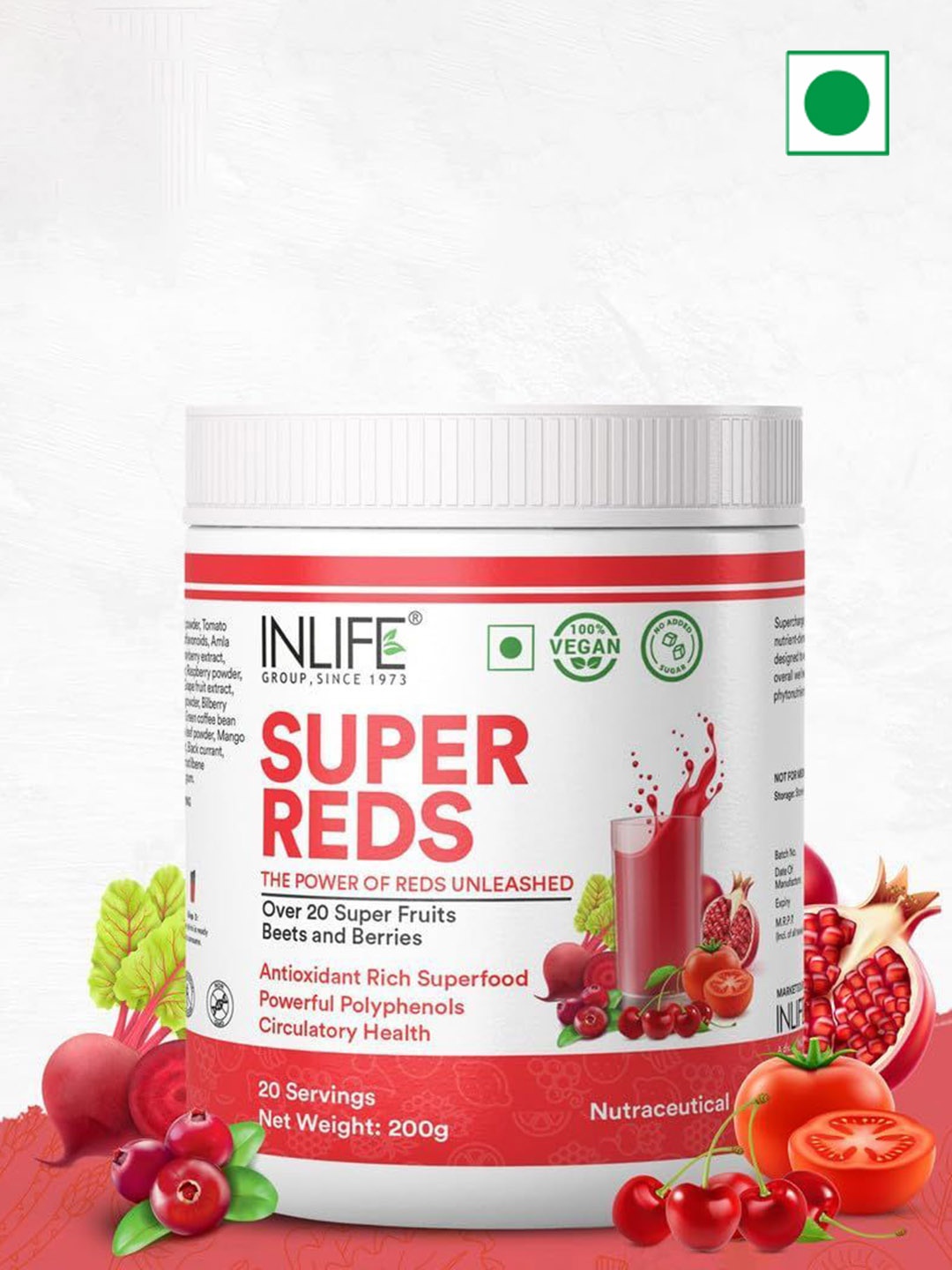 

INLIFE Super Reds Powder Supplement - 200 g, White