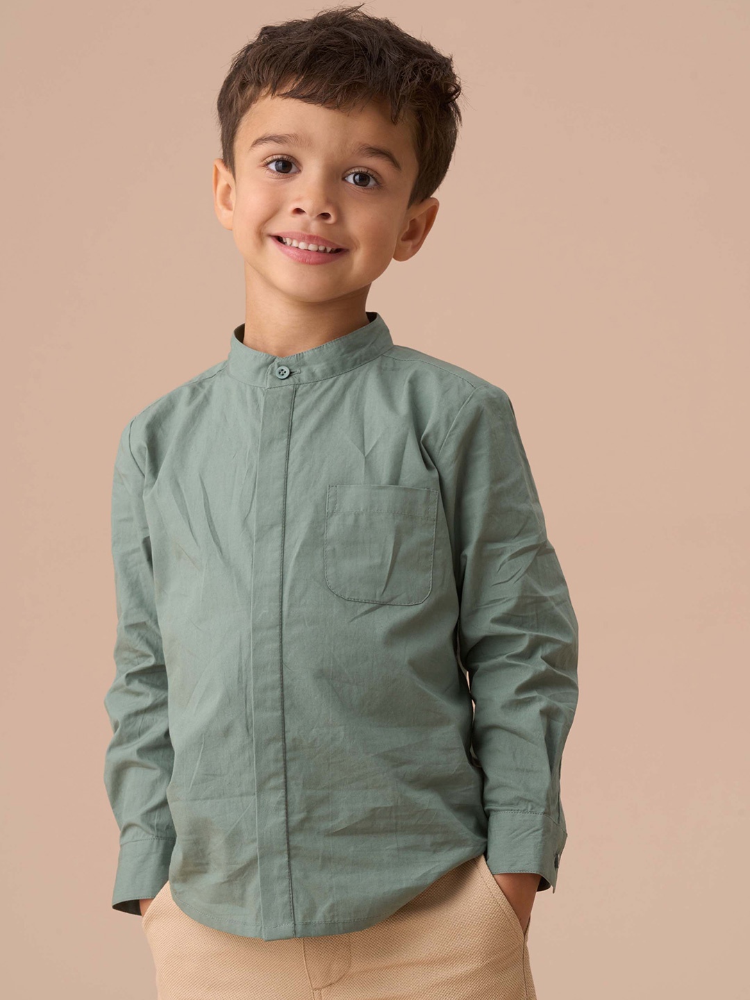 

Angel & Rocket Boys Opaque Casual Shirt, Green