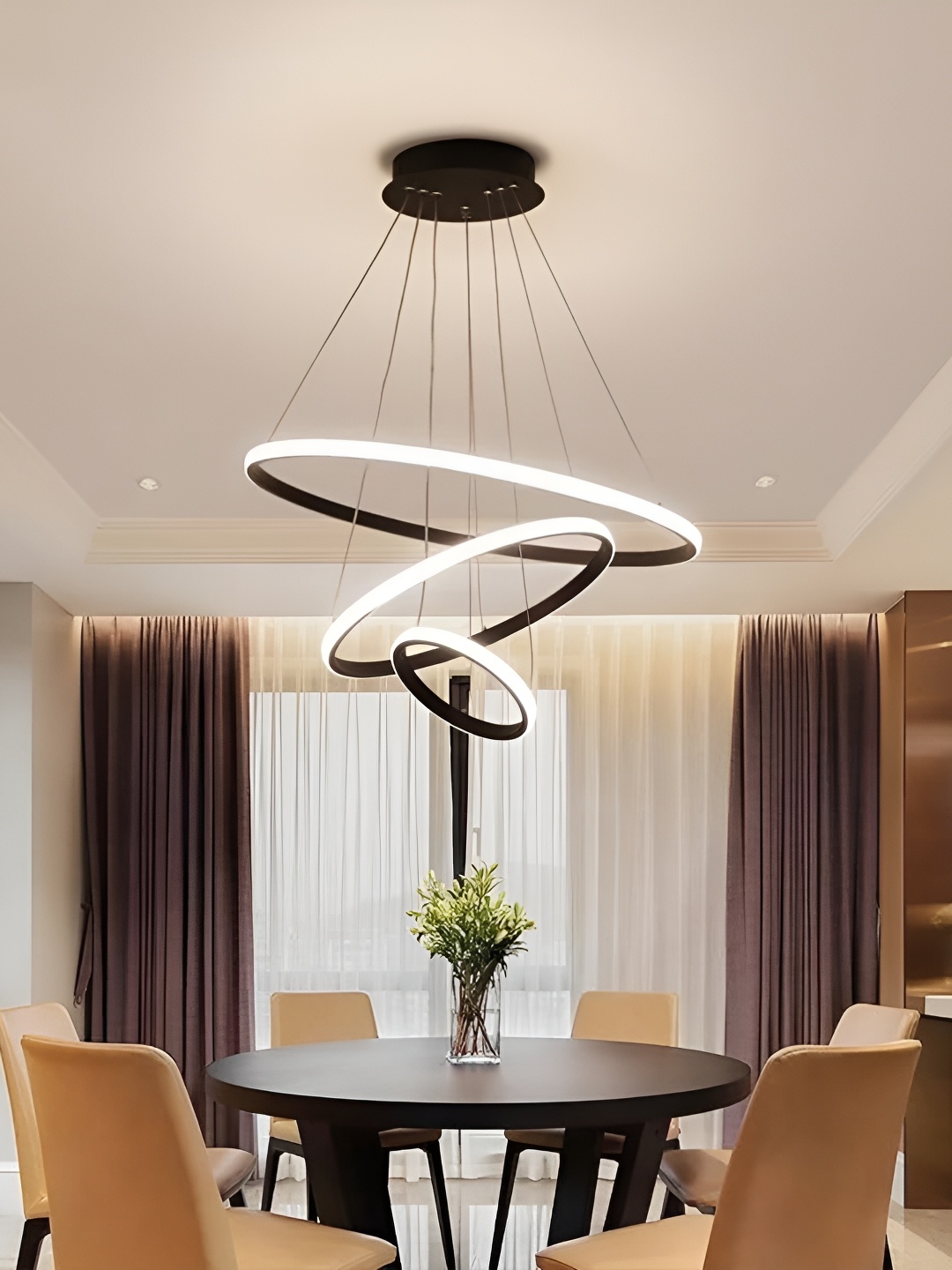 

GAUVIK Black Glass Ceiling Lamp
