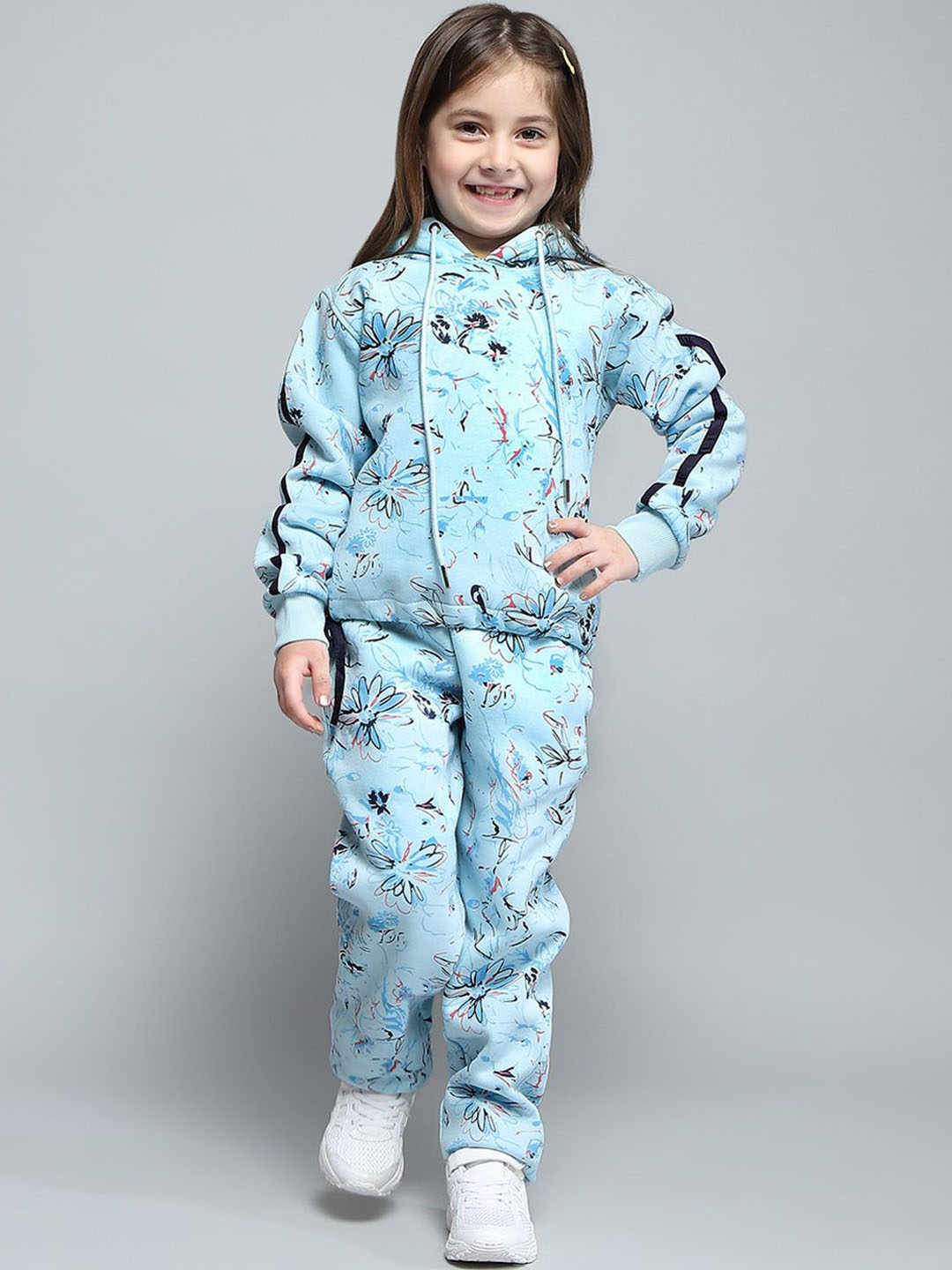 

Monte Carlo Girls Printed Mid Rise Tracksuit, Blue