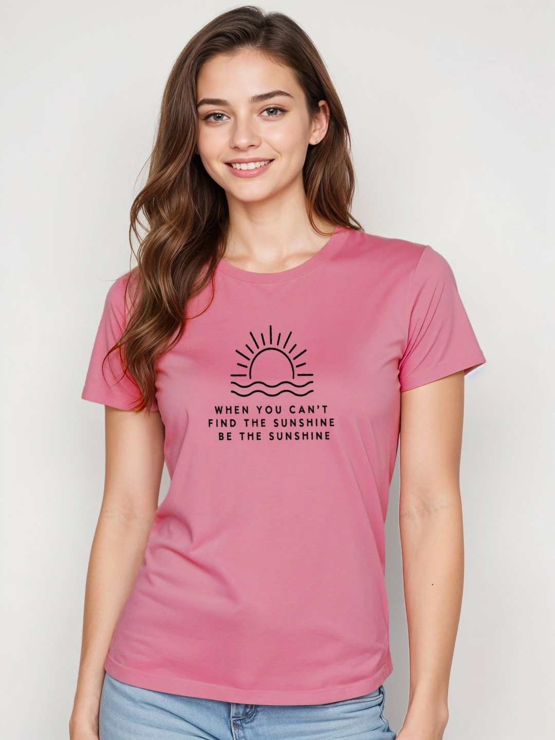 

DressBerry Women Typography Printed T-shirt, Pink