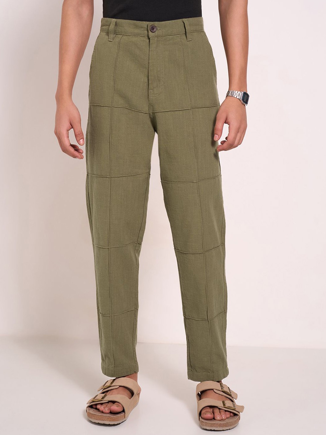 

7 Alt by Pantaloons Men Slim Fit Cargos Trousers, Olive
