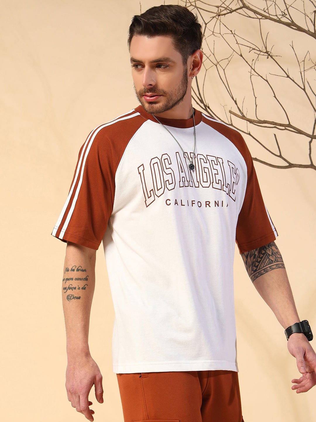 

Dogman Men Printed Bio Finish T-shirt with Mask, White