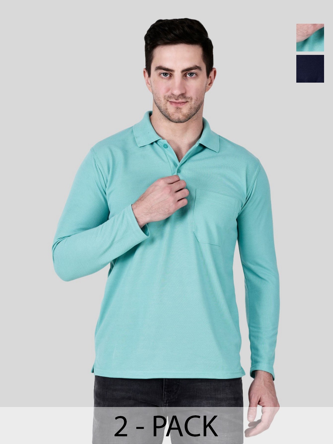 

SAIKSA FASHION Men 2 Polo Collar Pockets T-shirt, Multi